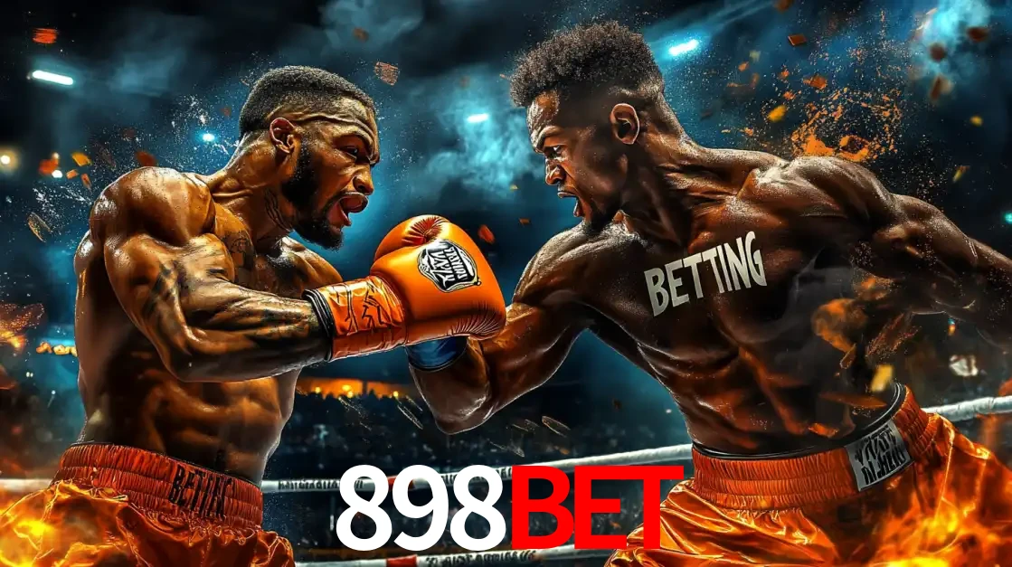 Dois boxeadores em uma luta intensa e explosiva, representando a adrenalina e as oportunidades de apostas em esportes de combate disponíveis na plataforma 898BET.